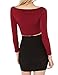 Haola Women's Long Sleeve Crop Tops Deep V Neck Top Tees Short T-Shirts