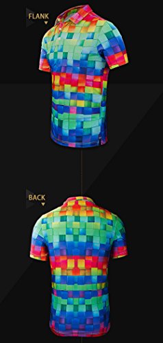 image for HUGS IDEA Hawaiian Men's Golf Polos Shirt Breadfruit Leaves Print Summ
