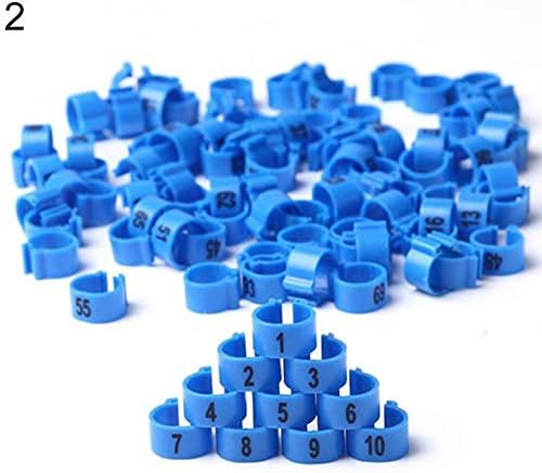 Teydhao 100Pcs Bird Poultry Parrot Chicks Plastic 1-100 Numbered Pigeon Leg Bands Rings Bird Toys