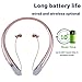 Bluetooth Headphones, Wireless Neckband Headset Retractable Earbuds HD Stereo Noise Cancelling Earphones with Mic (Call Vibrate Alert,15 Hrs Playtime, Rose Gold 1)thumb 1