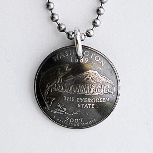 Washington State Quarter Domed Coin Necklace U