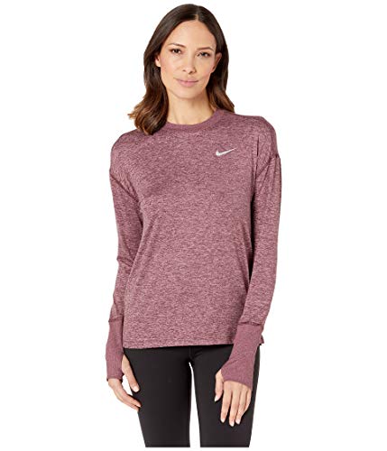 Nike Women's Element Long Sleeve Running Shirt (El Dorado/Plum Dust, Small)
