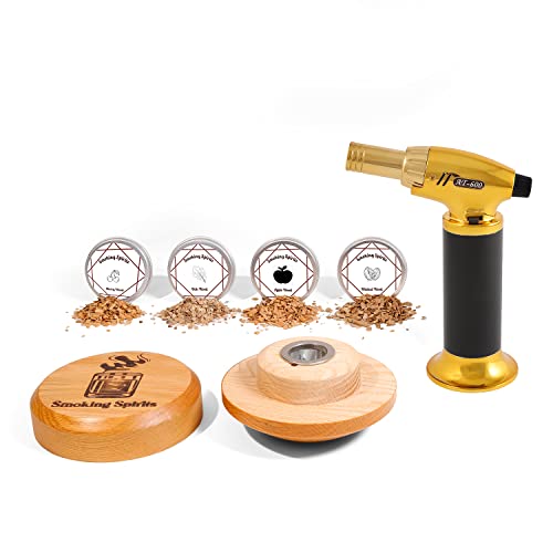 SMOKING SPIRITS COCKTAIL SMOKER KIT WITH TORCH, FOUR KINDS OF FLAVORED