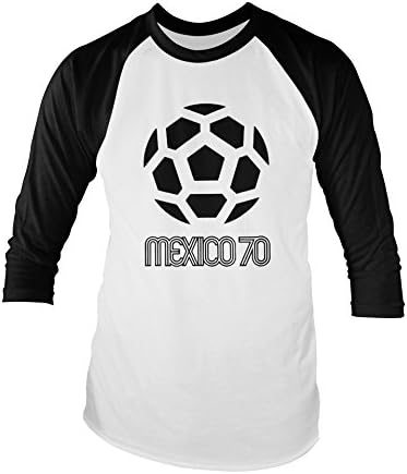 Mexico 70 Unisex Baseball T-Shirt All Sizes Colours (M, White/Black)