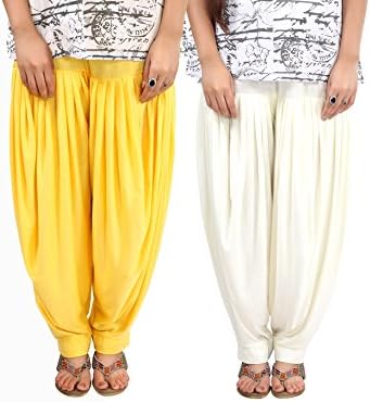 pietra Women Patiala Salwar Viscose Lycra Pant Baggy Trouser Dhoti Completely Iron Free