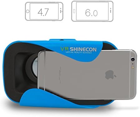 REALVOX VR Headset Provide Virtual Reality Immersive Experience, Compatible with Google Cardboard App, Fit for Android IPhone, Superb VR Goggle Brought Shocking Experience in 3D Movies VR Games, Blue