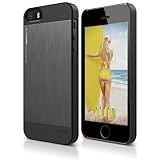 iPhone SE case, elago® [Outift Matrix][Black / Dark Gray] - [Premium Hybrid Construction][Diamond-Cut Aluminum][Spark Design Award] - for iPhone SE/5/5S