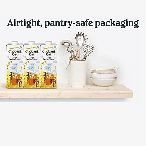 Chobani Oat Milk, Unsweetened Oat Barista Edition, Shelf Stable Non Dairy Milk, Creamer, Vegan