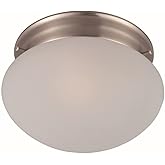 Maxim Lighting 5884FTSN Essentials-One Light Flush Mount in Style-7.5 Inches Wide by 4.5 inches high, Finish Color: Satin Nic