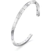 TURTLEDOVE Viking Rune Bangle Bracelet - Nordic Elder Futhark Runes Cuff - Stainless Steel Mobius Twist Cuff Bracelet