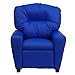 Flash Furniture Chandler Vinyl Kids Recliner with Cup Holder and Safety Recline, Contemporary Reclining Chair for Kids, Supports up to 90 lbs., Blue