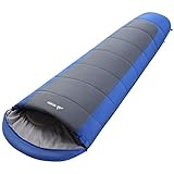 SEMOO Envelope Sleeping Bag for Camping, Lightweight Water Resistant Comfort for Warm & Cool Weather with Compression Sack
