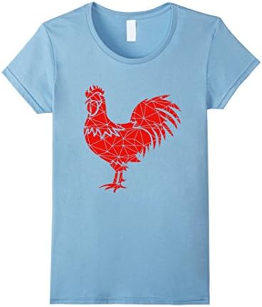 Women's Gorgeous Geometric Rooster Chinese New Year 2017 Tshirts XL Baby Blue