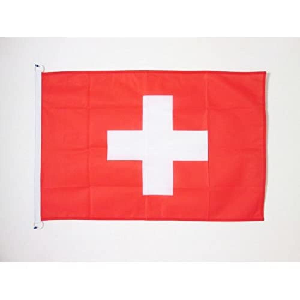 AZ FLAG - Switzerland Flag - 2x3 Ft - For Outdoor - Swiss Banner Knitted Polyester with Two Plastic Rings - Fade Resistant - Vivid Colors - 2' x 3' Feet - 90x60 Cm