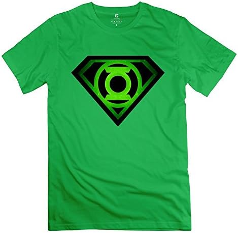 ROCRO Men's The Bing Bang Theory Sheldan Superman Glowing Green Lantern Shield T Shirts L ForestGreen