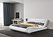 Greatime Contemporary Upholstered Bed, Queen, White