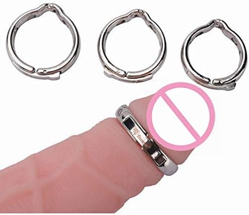 QaUsw Tshirt Sexdex C-óck Ring Adult Sexdex Toys Metal C-óck Ring Glans Ring Adjustable Size Magnetic Sheath Compound Male Circumcision Ring V Type Pê-NIS Ring Sexdex Toys for Men,Silver,M 26 to 29