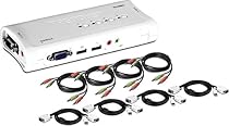 TRENDnet 4-Port USB KVM Switch and Cable Kit with Audio, TK-409K