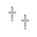 Spiritual Small Religious Kpop CZ Cross Huggie Small Hoop Earrings For Women For Men Pave Cubic Zirconia .925 Sterling Silver