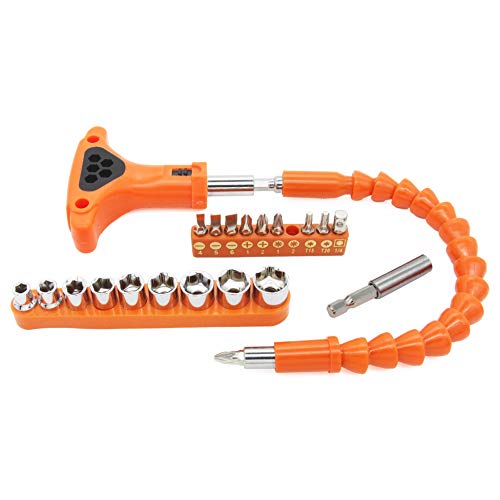 Ratchet Screwdriver Bit Set, 22PCS Rotatable MultiBit Screw