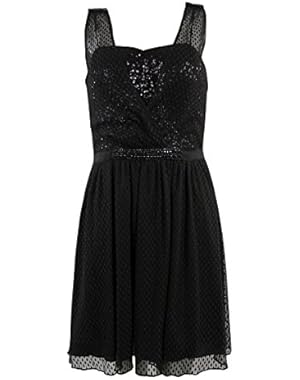 Guess Women's Iris Sequined Lace Embellished A-Line Dress