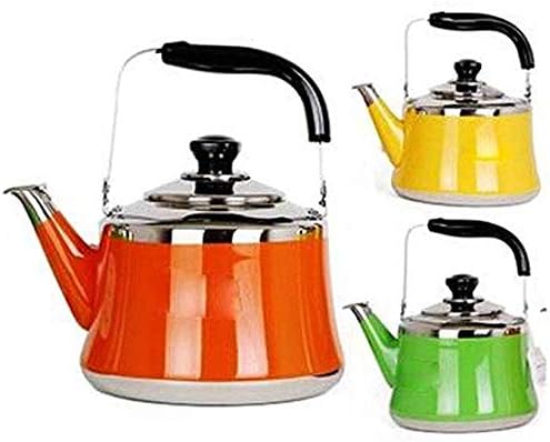 Hwhwxs Large Capacity Whistling Kettle Fastest Boiling, 304 Stainless Steel Kettle, Gas, Electric, Induction Stove Color Kettle Tea Kettle,Orange,7L