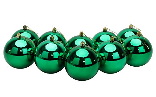 Toyland 10 Extra Grote 100mm Kleur Kerstballen - Kerstboom Decoraties (Groen)