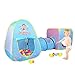 Baby Play House Tent Tunnel Boys and Girls Pop up Kids Ball Pit Pool Indoor and Outdoor Play Tent and Tunnel Easy Folding Cute 3 in 1 Play House Children's Playground with Zippered Storage Bag