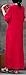 Soojun Women's Elegant Chinese Retro Cotton Linen Maxi Dresses with Belt,Red,One Size