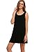 ROMWE Women's Casual T-Shirt Sleeveless Swing Dress Tunic Tank Top Dresses Black XXL