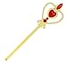 Princess Belle Yellow Dress up Party Accessories 4 Piece Gift Set Gloves, Tiara, Necklace & Wand (Red/Gold)