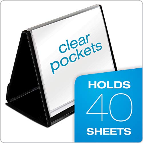 Cardinal Easel ShowFile Presentation Book, 20 Pockets, Holds 40 Letter-Size Sheets, Horizontal Display, Customizable Cover, Black (52132) - Thumbnail 2