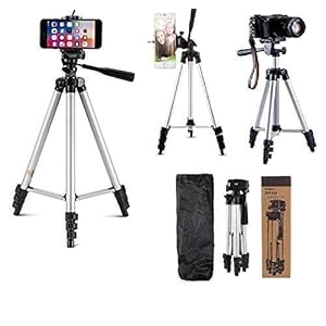 RSFuture 3110 Tripod Stand for Phone and Camera Adjustable Aluminium Alloy Tripod Stand Holder for Mobile Phones…