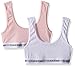 Calvin Klein Big Girls 2 Pack Crop Bra with Logo Elastic, Pink, X-Large/16/18