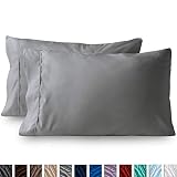 Bare Home Premium 1800 Ultra-Soft Microfiber Pillowcase Set - Double Brushed - Hypoallergenic - Wrinkle Resistant (Standard Pillowcase Set of 2, Light Grey)