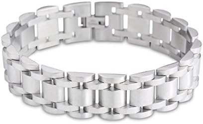 Men's Stainless Steel Link Chain Bracelet Korean Style 17mm Width
