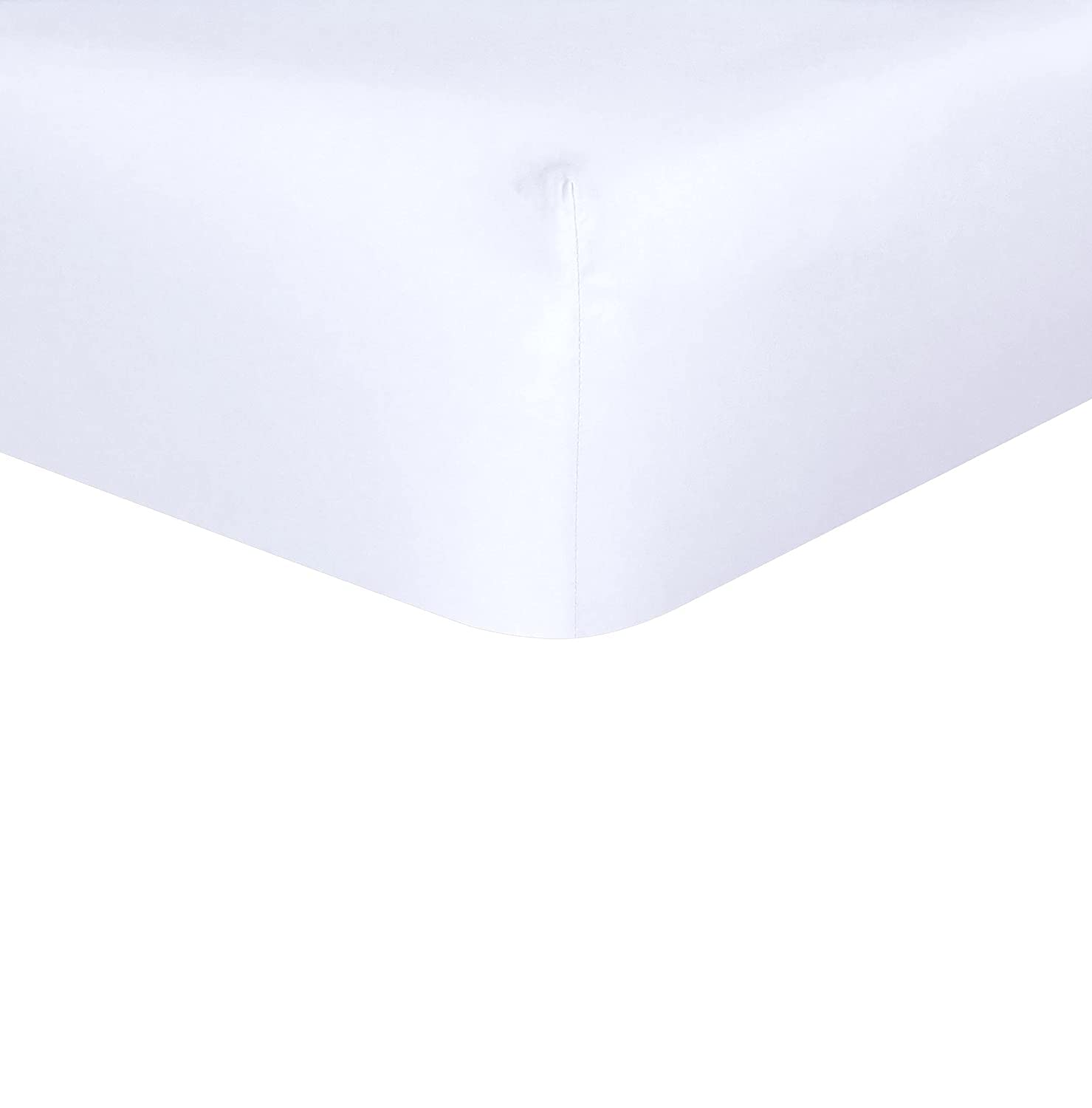 Sleepdown Fitted Sheet Plain Warm Cosy Breathable Super Soft 100% Bamboo Bedsheet Bed Linen 32cm Extra Deep Pockets - White - Single