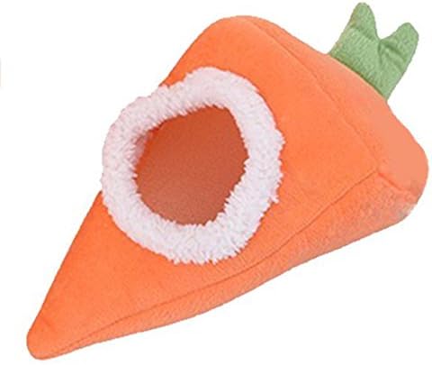 Rats Hamster Winter Warm Cave by Schnappy,Hanging Hammock Cute Carrot House for Small Furry Animals (S)
