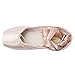 MICHEALWU Girls Dance Shoe Professional Level Pink Satin Ballet Pointe Shoes with Ribbon and Toe Pads (US7 (Inner length = 9.44 inch))
