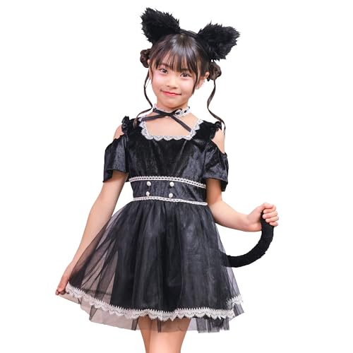 クリアストーン(Clearstone) コスプレ ハロウィン ミミシャノワール キッズ 女の子 120cm ブラック