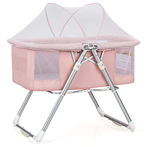 INFANS 2 in 1 Rocking for Newborn Baby, OneSecond Fold Travel