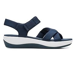 Clarks Women's Ankle-Strap Sandal, Navy, 7.5