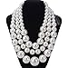 Fashion Jewelry Multi Strand Simulated Pearl Resin Chain Collar Choker Statement Necklace Costume Jewelry Necklaces for Women