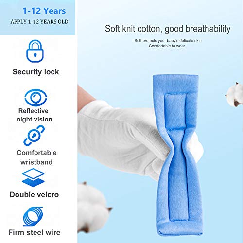 Anti-Lost Wrist Link, Outdoor Harness for Children. (Blue/8.2 ft and Cyan/4.9 ft)