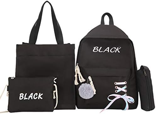 Outsta School Backpacks for Teen Girls Lightweight Canvas Backpack Bookbags Set 4PCs, School Supplies 2019