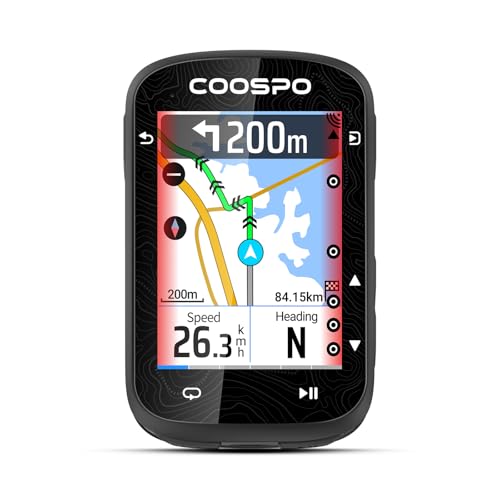 COOSPO CS600 Color Touchscreen GPS Bike Computer, Wireless IPX7 Waterproof Cycling GPS Speedometer with Bluetooth/ANT+,AUTO-Backlight & Route Navigation, Support Bike Radar & 36H Battery Life