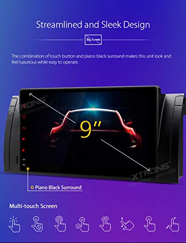XTRONS Android 9.0 Car Stereo Video Player Octa Core 4G RAM 32G ROM GPS Radio 9 Inch HD Multi-Touch Screen Head Unit Supports Screen Mirroring WiFi OBD2 DVR TPMS NO-DVD for BMW X5 E53 E39 - Thumbnail 4