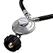 GASPRO 2FT Low Pressure Double Hose Propane Regulator for QCC1/Type1 Propane Tank and Most LP Gas Grill and Propane Appliance - Horizontal
