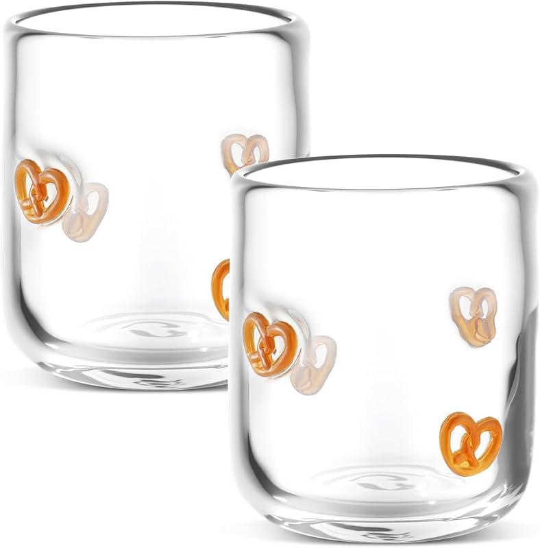 Photo 1 of Eliteliy 1 Pcs Pumpkin Icon Juice Glasses, 14 oz Fall Stemless Wine Drinking Coffee Glass Cup for Halloween Thanksgiving Day Party Supplies & Gift (Pretzels, 1)