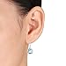 Orchid Jewelry Checkerboard Natural Blue Topaz 925 Sterling Silver Dangle Earrings, Genuine Gemstones, December Birthstone, Handcrafted, for Girls and Women's (7 Mm Cushion, 3.00 Cttw)